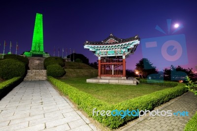 Park In The Night, Korea Stock Photo