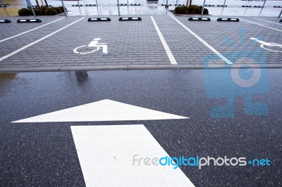 Parking Space For Disabled Person Stock Photo