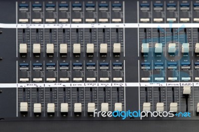 Part Of An Audio Sound Mixer Stock Photo