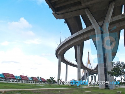 Part Of Bhumibol Bridge Stock Photo