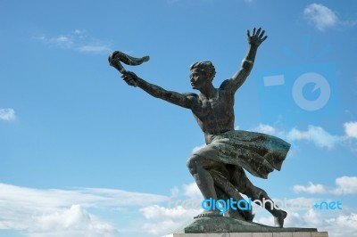 Part Of The Liberty Or Freedom Statue In Budapest Stock Photo