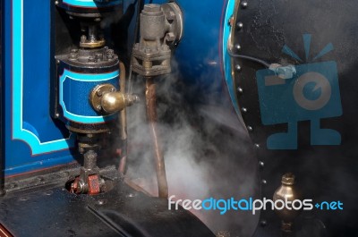 Partial View Bluebell Steam Engine At Sheffield Park Station Stock Photo