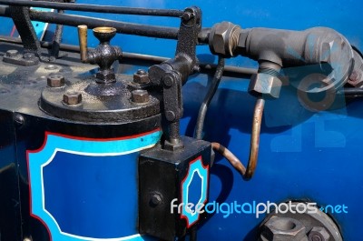 Partial View Bluebell Steam Engine At Sheffield Park Station Stock Photo