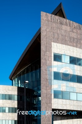 Partial View Of A New Building Cardiff Bay Stock Photo