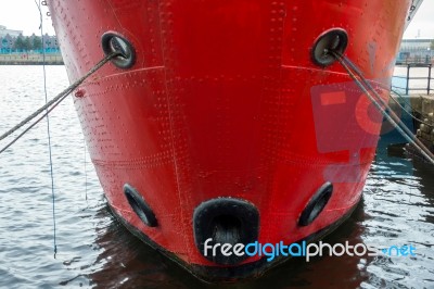 Partial View Of Lightship 2000 In Cardiff Bay Stock Photo