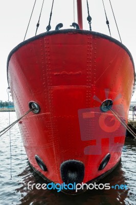 Partial View Of Lightship 2000 In Cardiff Bay Stock Photo