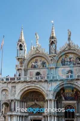 Partial View Of Saint Marks Basilica Venice Stock Photo