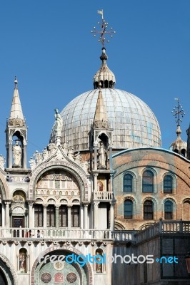 Partial View Of Saint Marks Basilica Venice Stock Photo