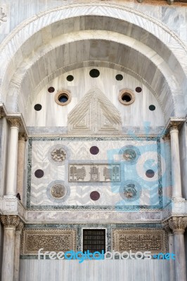 Partial View Of Saint Marks Basilica Venice Stock Photo