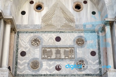 Partial View Of Saint Marks Basilica Venice Stock Photo