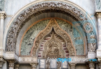 Partial View Of Saint Marks Basilica Venice Stock Photo