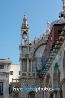 Partial View Of Saint Marks Basilica Venice Stock Photo