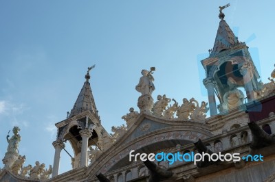 Partial View Of Saint Marks Basilica Venice Stock Photo