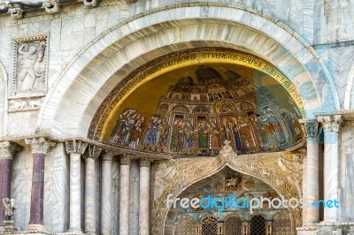 Partial View Of Saint Marks Basilica Venice Stock Photo