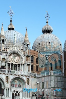 Partial View Of Saint Marks Basilica Venice Stock Photo