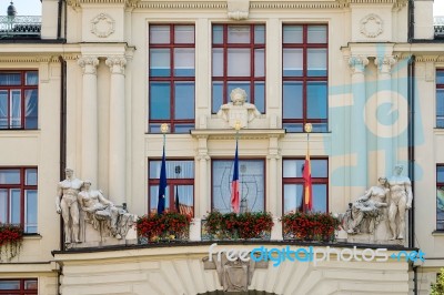 Partial View Of The City Hall In Prague Stock Photo