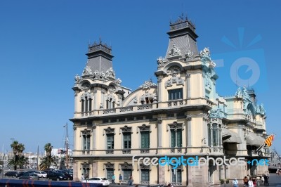 Partial View Of The Old Customs House In Barcelona Stock Photo