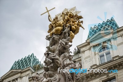 Partial View Of The Plague Column On The Graben In Vienna Stock Photo