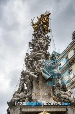 Partial View Of The Plague Column On The Graben In Vienna Stock Photo