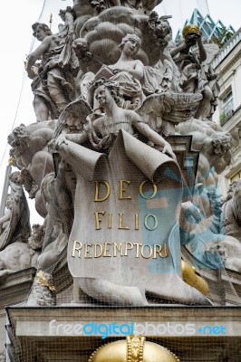 Partial View Of The Plague Column On The Graben In Vienna Stock Photo