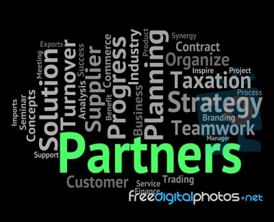 Partners Word Represents Working Together And Group Stock Image