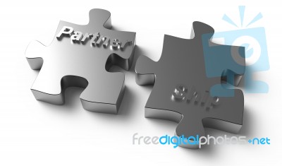 Partnership Puzzle Word Stock Image