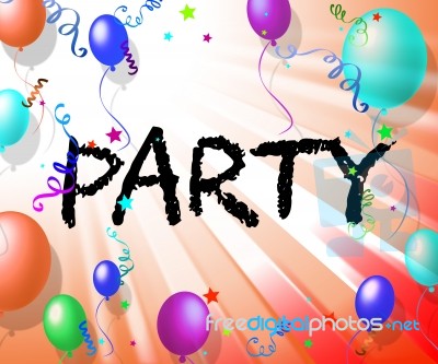 Party Balloons Shows Birthday Joy And Parties Stock Image