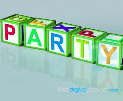 Party Blocks Mean Function Celebrating Or Drinks Stock Image