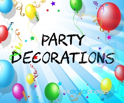 Party Decorations Shows Cheerful Balloons And Parties Stock Image