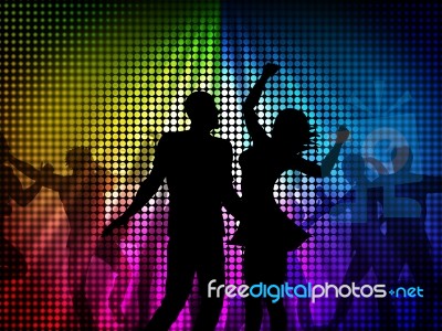 Party Disco Shows Celebrate Discotheque And Cheerful Stock Image