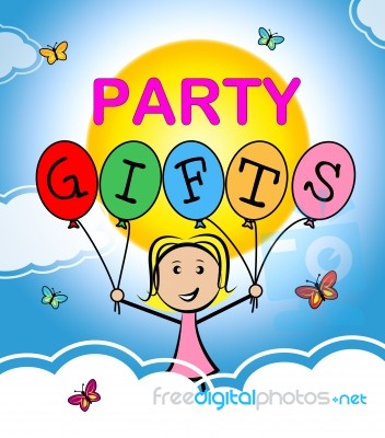 Party Gifts Represent Fun Package And Giftbox Stock Image