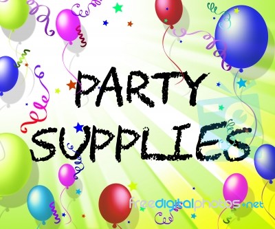 Party Supplies Represents Celebration Shopping And Products Stock Image