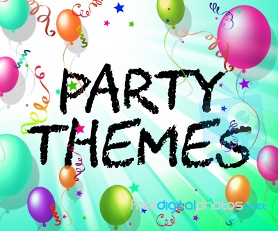 Party Themes Indicates Subject Matter And Balloons Stock Image