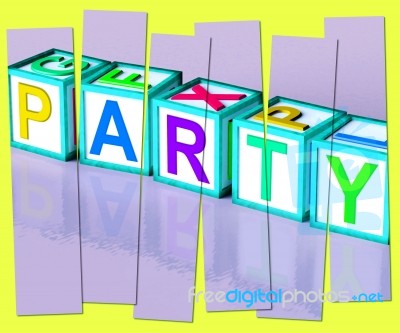 Party Word Mean Function Celebrating Or Drinks Stock Image