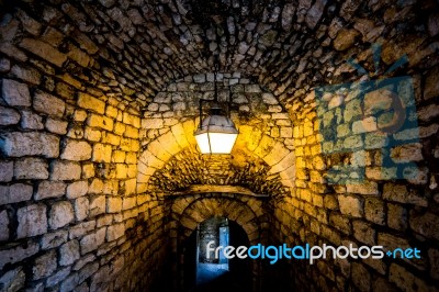 Passageway In An Old French Castle Stock Photo