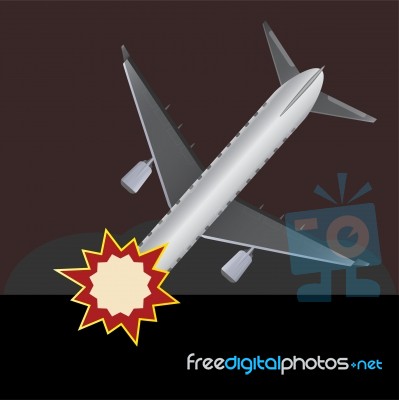 Passenger Air Plane Crash  Illustration Stock Image