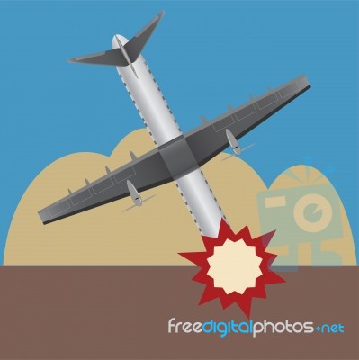 Passenger Air Plane Crash  Illustration Stock Image