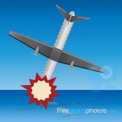 Passenger Air Plane Crash  Illustration Stock Image