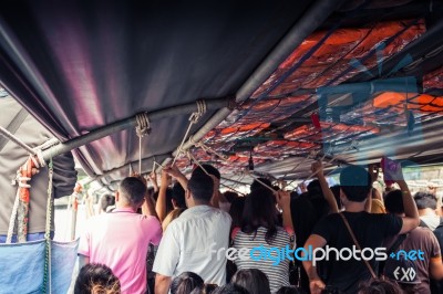 Passenger Boat Traveling Stock Photo