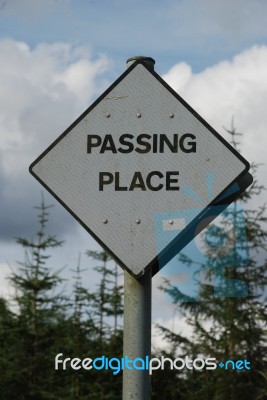 Passing Place Sign Stock Photo