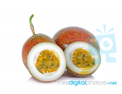 Passion Fruit Isolated On The White Background Stock Photo