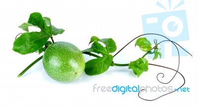 Passion Fruit Isolated On The White Background Stock Photo