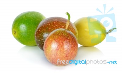 Passion Fruit Isolated On The White Background Stock Photo