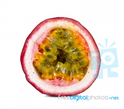 Passion Fruit Isolated On The White Background Stock Photo