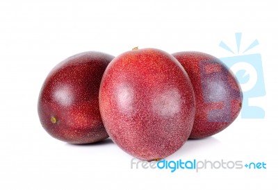 Passion Fruit Isolated On The White Background Stock Photo