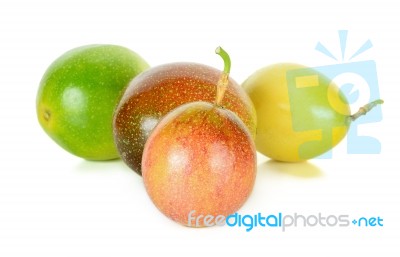 Passion Fruit Isolated On The White Background Stock Photo