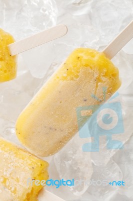 Passion Fruit  Popsicle Yummy Fresh Summer Fruit Sweet Dessert Still Life Stock Photo