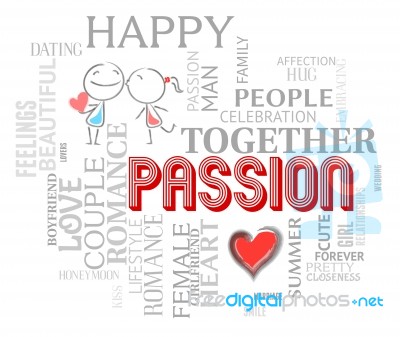 Passion Words Shows Find Love And Compassion Stock Image