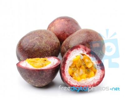 Passionfruit Isolated On White Background Stock Photo