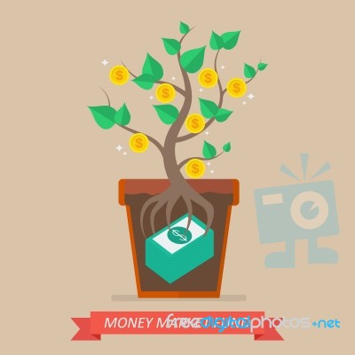 Passive Income From Money Market Fund Stock Image